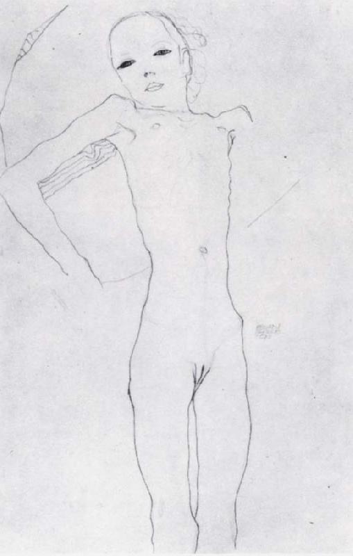 Egon Schiele Nude girl oil painting image